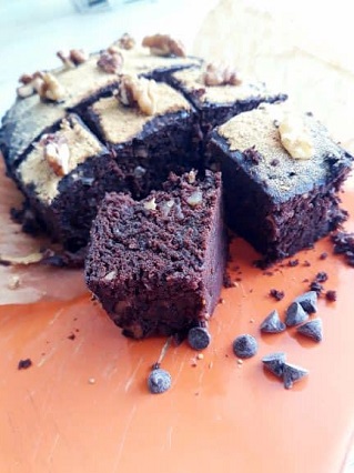 carrés au chocolat cuits à la vapeur sans gluten et vegan